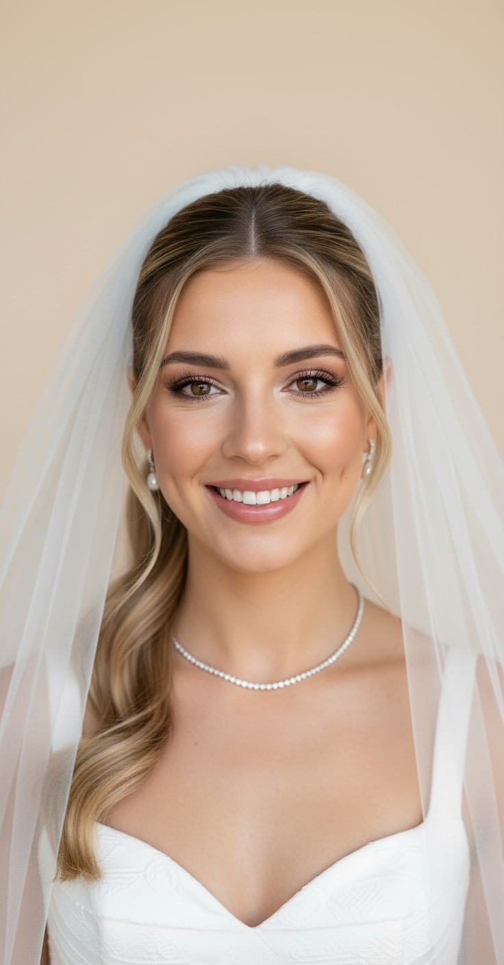 After Bridal Ponytail With Veil